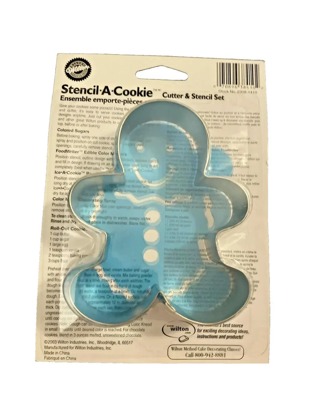 Wilton Stencil A Cookie Cutter Set Gingerbread Boy Cookies Christmas Vintage New